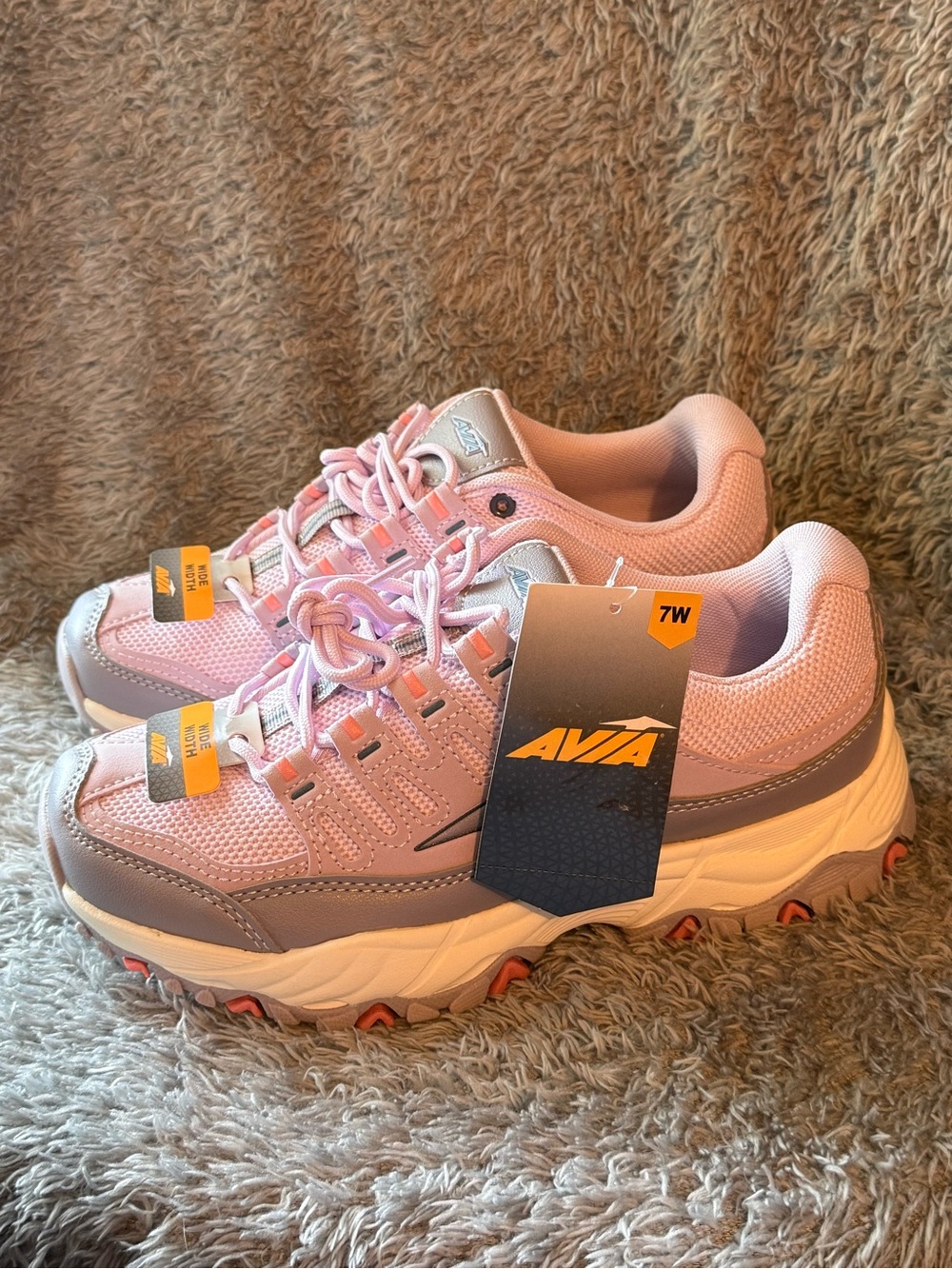 Avia Women's Sneakers Light Purple 7 Wide Sporty walking Shoes New Memory Foam